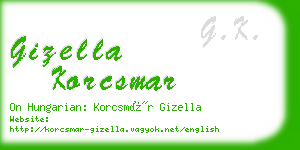 gizella korcsmar business card